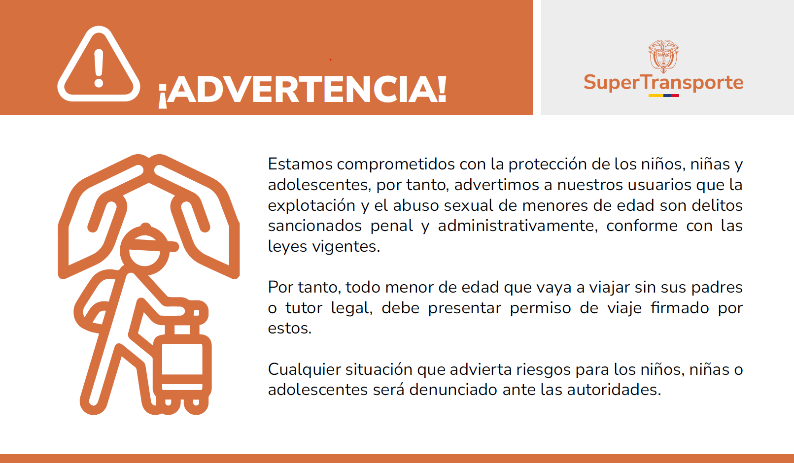 Aviso Importante Transporte de Menores
